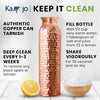 Image of Kamojo Copper Water Bottle for Drinking - Hammered Pure Copper Water Bottle with Leak Proof Copper Lid Removable Insulating Sleeve & Copper Straw - Handcrafted Copper Bottle for Men & Women 32 fl oz