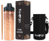 Image of Copper Water Bottle Anti-Bacterial - Push Button Sports Lid - Removable Insulated Neoprene Sleeve and Optional Copper Straw