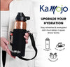 Image of Copper Water Bottle Anti-Bacterial - Push Button Sports Lid - Removable Insulated Neoprene Sleeve and Optional Copper Straw