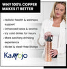 Image of Copper Water Bottle Anti-Bacterial - Push Button Sports Lid - Removable Insulated Neoprene Sleeve and Optional Copper Straw