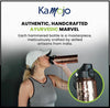 Image of Copper Water Bottle Anti-Bacterial - Push Button Sports Lid - Removable Insulated Neoprene Sleeve and Optional Copper Straw