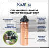 Image of Copper Water Bottle Anti-Bacterial - Push Button Sports Lid - Removable Insulated Neoprene Sleeve and Optional Copper Straw