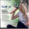 Image of Copper Water Bottle Anti-Bacterial - Push Button Sports Lid - Removable Insulated Neoprene Sleeve and Optional Copper Straw
