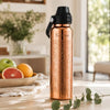 Image of Kamojo Copper Water Bottle, Hammered & Etched Bundle, 2 x 32 oz, with Straws & Sleeves