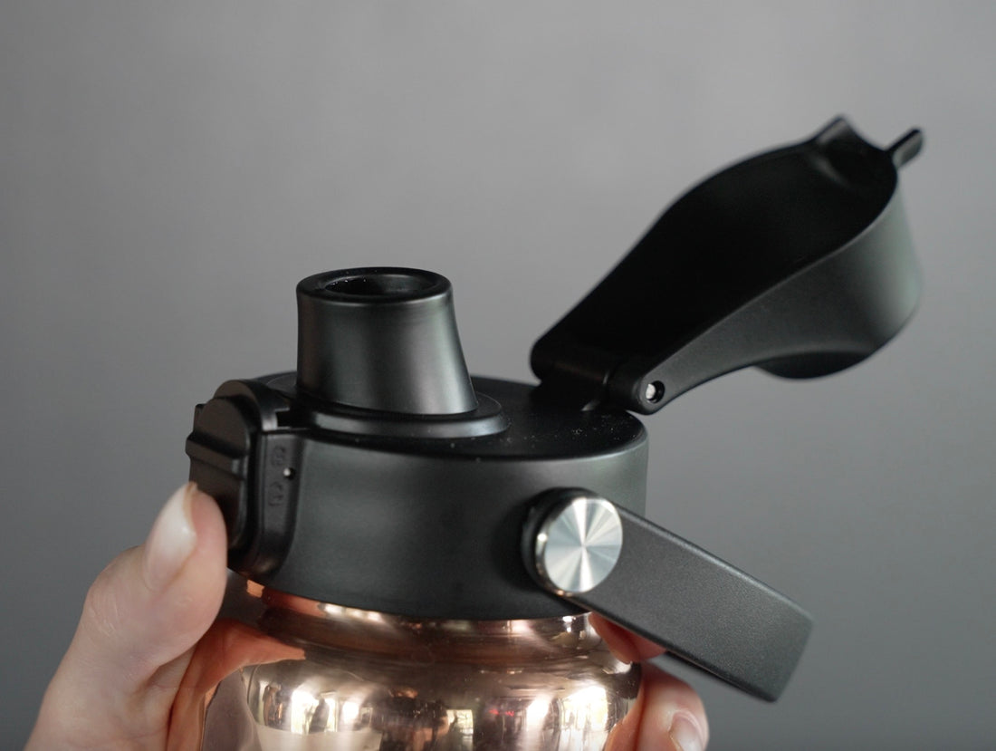 Flip Top Push Button Lid with Handle.