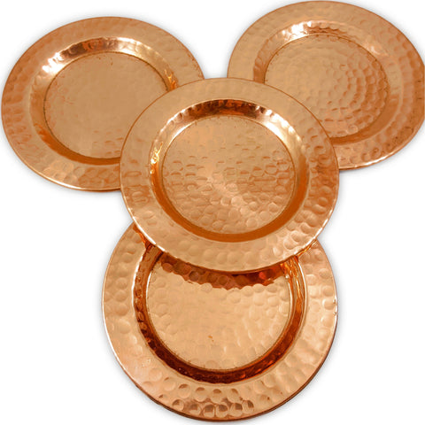Hammered Pure Copper Coasters Gift Set of 4