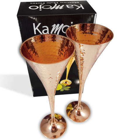 Moscow Mule Champagne Hammered Copper Flutes