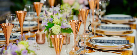 Champagne Hammered Copper Flutes by Kamojo