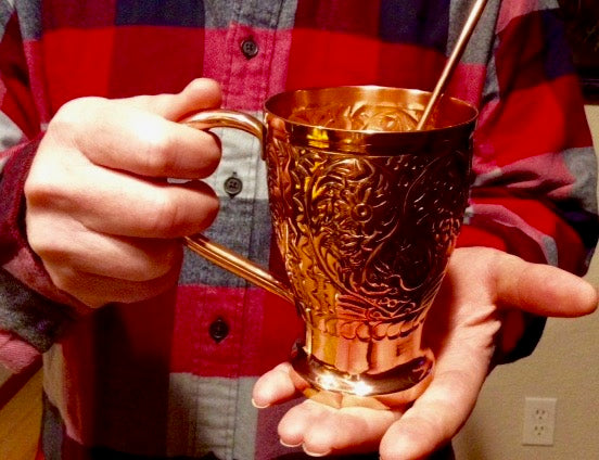 Embossed Exclusive Moscow Mule Copper Mugs Gift Set of 4