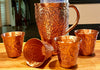 Image of Embossed Copper Bundle - 4 Copper Mugs and Shot Glasses