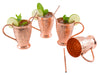 Image of 2 Sets Embossed Exclusive Moscow Mule Copper Mugs Gift Set of 4